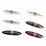 Willow-Leaf Crystal Barrette 7.5cm | Six Acetate Colourways - 15