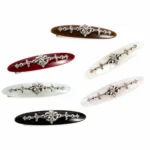 Willow-Leaf Crystal Barrette 7.5cm | Six Acetate Colourways - 16