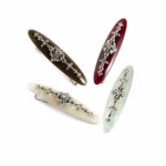 Willow-Leaf Crystal Barrette 7.5cm | Six Acetate Colourways - 17