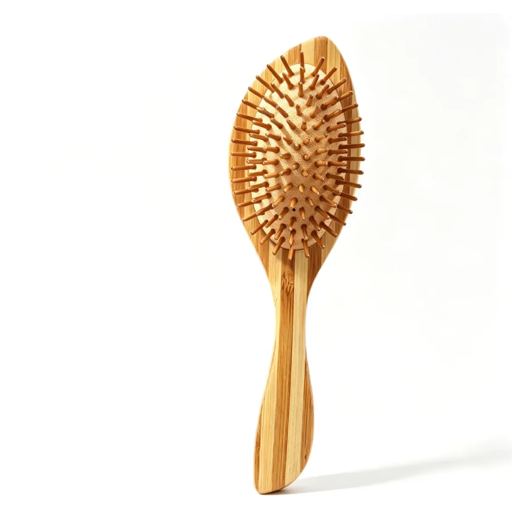 Bamboo Oval Cushion Brush 22cm | Ball-Tip Wooden Pins