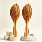 Bamboo Oval Cushion Brush 22cm | Ball-Tip Wooden Pins - 3