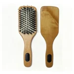 Beechwood Paddle Brush | Rubber Grip Insert, Boar & Nylon Bristles - 2