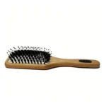 Beechwood Paddle Brush | Rubber Grip Insert, Boar & Nylon Bristles - 6