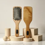 Beechwood Paddle Brush | Rubber Grip Insert, Boar & Nylon Bristles - 9