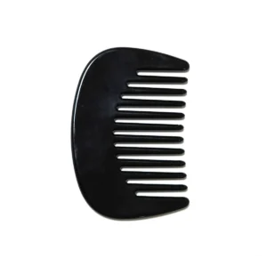 Black Acetate Pocket Comb 8cm | Wide Tooth, Handle-Free — product detail