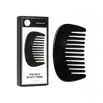 Black Acetate Pocket Comb 8cm | Wide Tooth, Handle-Free - 4