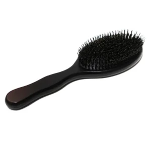 Black Wooden Oval Brush 24.5cm | Steel Pin or Boar & Nylon — product detail