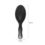 Black Wooden Oval Brush 24.5cm | Steel Pin or Boar & Nylon - 7