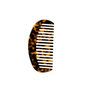 Curved Tortoiseshell Comb 12cm | Rounded Back, Wide Tooth — product detail