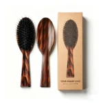Flamed Tortoiseshell Cushion Brush 21cm | Boar & Nylon Mix OEM - 17