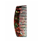 Floral Acetate Dressing Comb 16cm | Red & Green Chip Pattern - 6