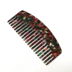 Floral Acetate Dressing Comb 16cm | Red & Green Chip Pattern - 8