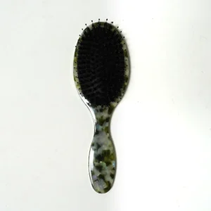 Green Marble Acetate Cushion Brush 22cm | Boar & Nylon Bristle Mix — product detail