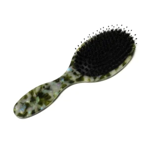 Green Marble Acetate Cushion Brush 22cm | Boar & Nylon Bristle Mix — product detail