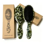 Green Marble Acetate Cushion Brush 22cm | Boar & Nylon Bristle Mix - 6