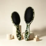 Green Marble Acetate Cushion Brush 22cm | Boar & Nylon Bristle Mix - 10