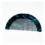 Half-Moon Acetate Comb 9.7cm | Teal & Violet, Fine Teeth - 2