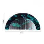 Half-Moon Acetate Comb 9.7cm | Teal & Violet, Fine Teeth - 6