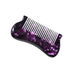 Purple Marble Pocket Comb 11cm | Sculpted Body, Fine Teeth - 2