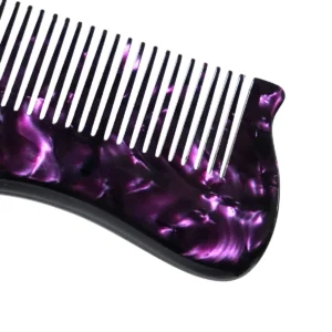 Purple Marble Pocket Comb 11cm | Sculpted Body, Fine Teeth — product detail