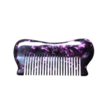 Purple Marble Pocket Comb 11cm | Sculpted Body, Fine Teeth - 4