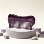 Purple Marble Pocket Comb 11cm | Sculpted Body, Fine Teeth - 7