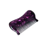 Purple Marble Pocket Comb 11cm | Sculpted Body, Fine Teeth - 10