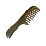 Green Sandalwood Wide Tooth Comb 20cm | Shaped Handle - 2
