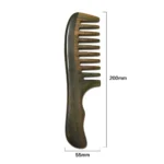 Green Sandalwood Wide Tooth Comb 20cm | Shaped Handle - 5