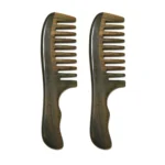 Green Sandalwood Wide Tooth Comb 20cm | Shaped Handle - 6
