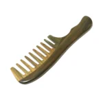 Green Sandalwood Wide Tooth Comb 20cm | Shaped Handle - 7