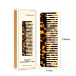Tortoiseshell Rectangular Comb 13cm | Fine & Wide Tooth Sections - 2