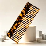 Tortoiseshell Rectangular Comb 13cm | Fine & Wide Tooth Sections - 3