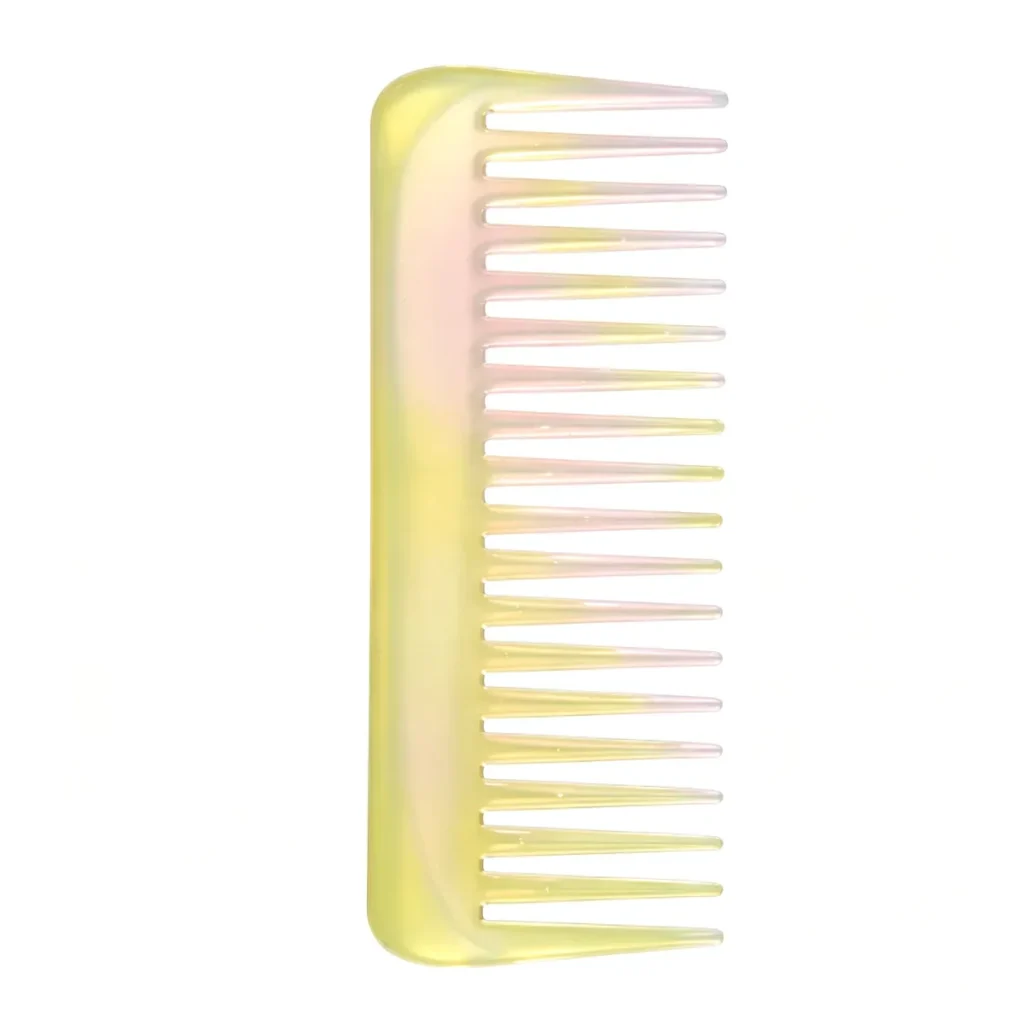 Translucent Wide Tooth Comb 16cm | Lemon & Blush Acetate