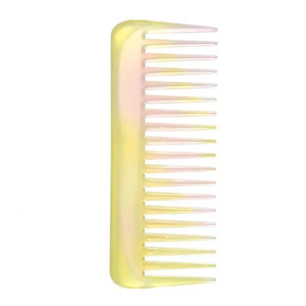 Translucent lemon and blush acetate wide tooth comb, view 01