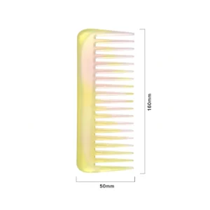 Translucent Wide Tooth Comb 16cm | Lemon & Blush Acetate — product detail