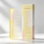 Translucent Wide Tooth Comb 16cm | Lemon & Blush Acetate - 3