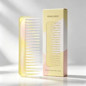 Translucent Wide Tooth Comb 16cm | Lemon & Blush Acetate — product detail
