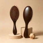 Walnut Oval Cushion Brush 20.5cm | Ball-Tip Wooden Pins - 3