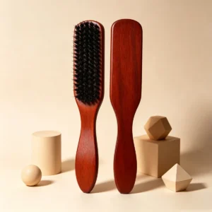 Wooden Fade Beard Brush 21cm | Three Rows of Boar Bristle — product detail