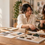 Buyers reviewing a wholesale hair clips and barrettes range