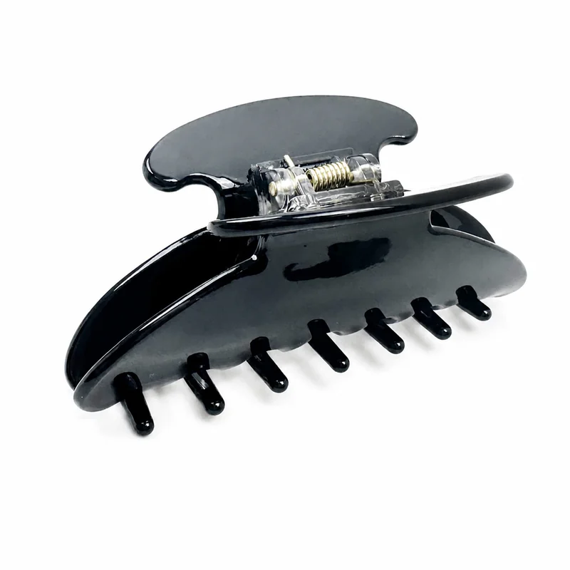 Gloss black acetate banana claw clip
