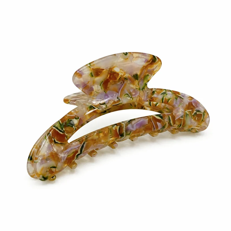 Open-loop acetate claw clip in abalone confetti sheet